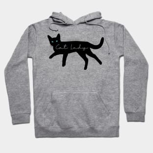 Cat Lady in Silhouette Hoodie